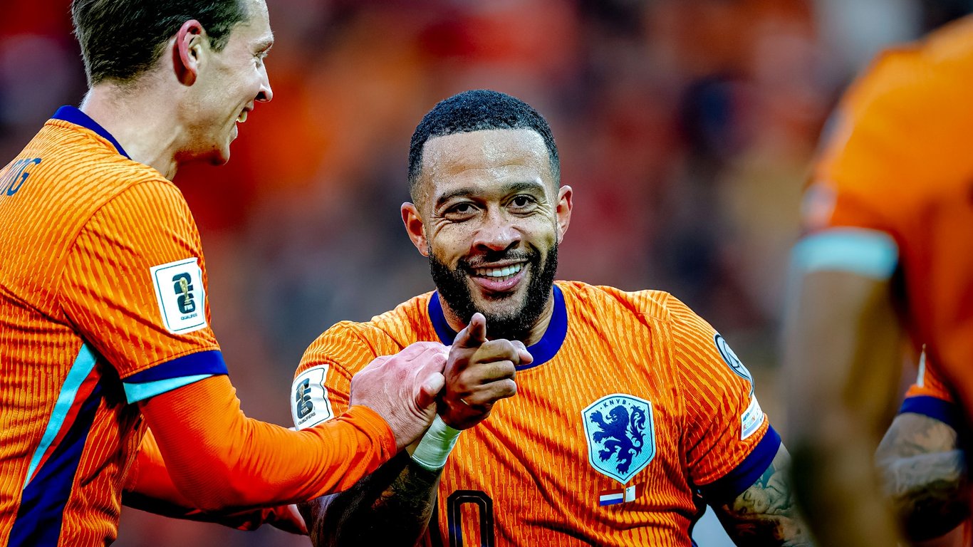 Memphis Depay tijdens Nederland - Malta