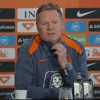 Bondscoach Ronald Koeman tijdens de persconferentie van Oranje