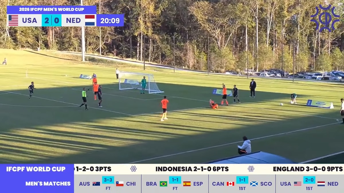 Het Nederlands CP-team voor mannen is afgelopen nacht in de laatste groepswedstrijd op het WK in de Verenigde Staten tegen een 4-1-nederlaag aangelopen.