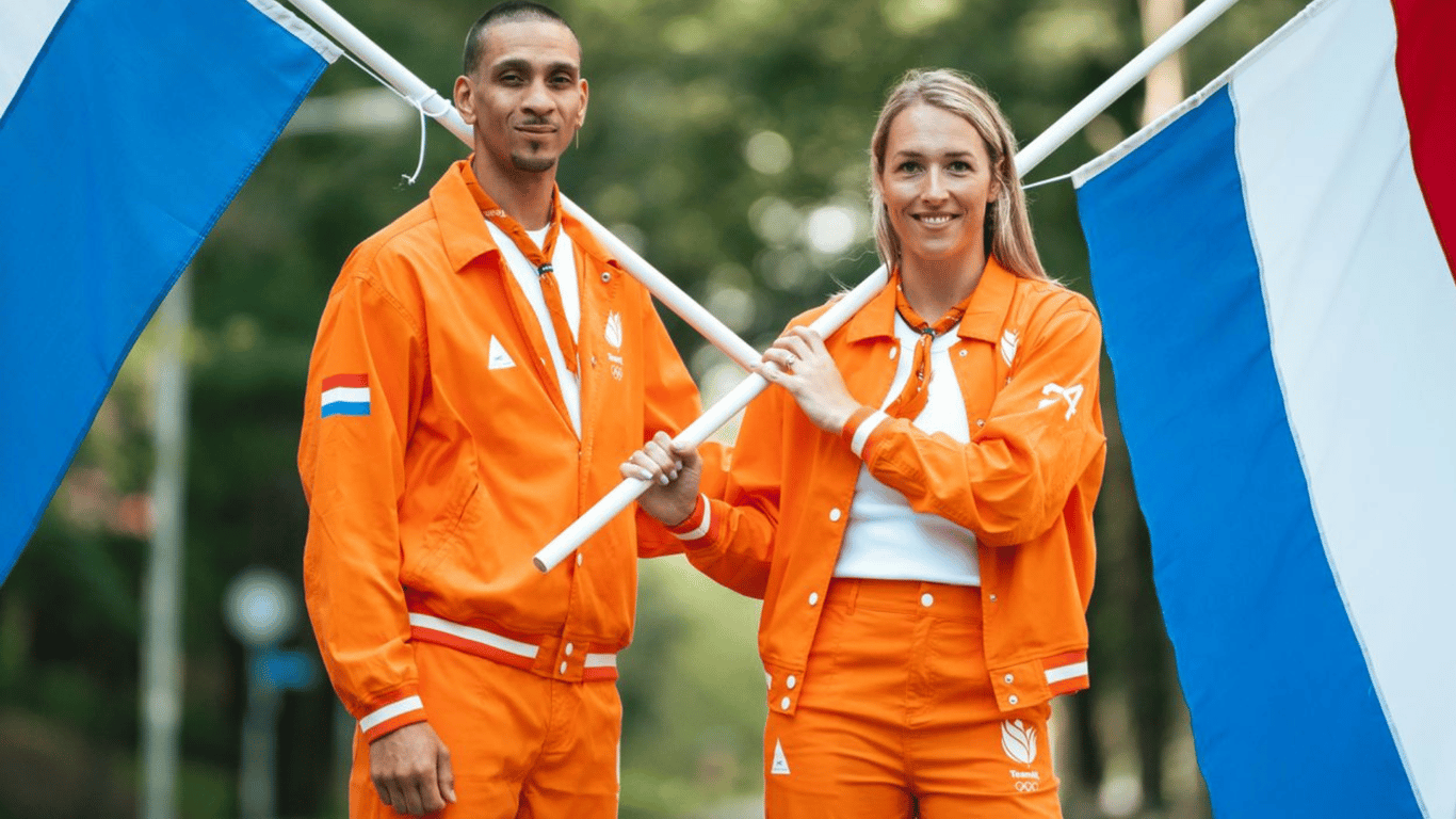 Wie zijn de vlaggendragers?, vlaggendragers, Worthy de Jong en Lois Abbingh,  Olympische Spelen, Parijs 2024