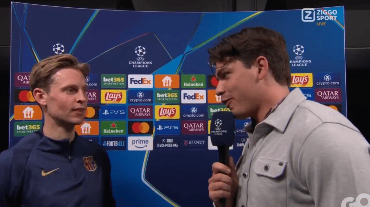 Frenkie de Jong moet Sam van Royen tegenspreken in interview
