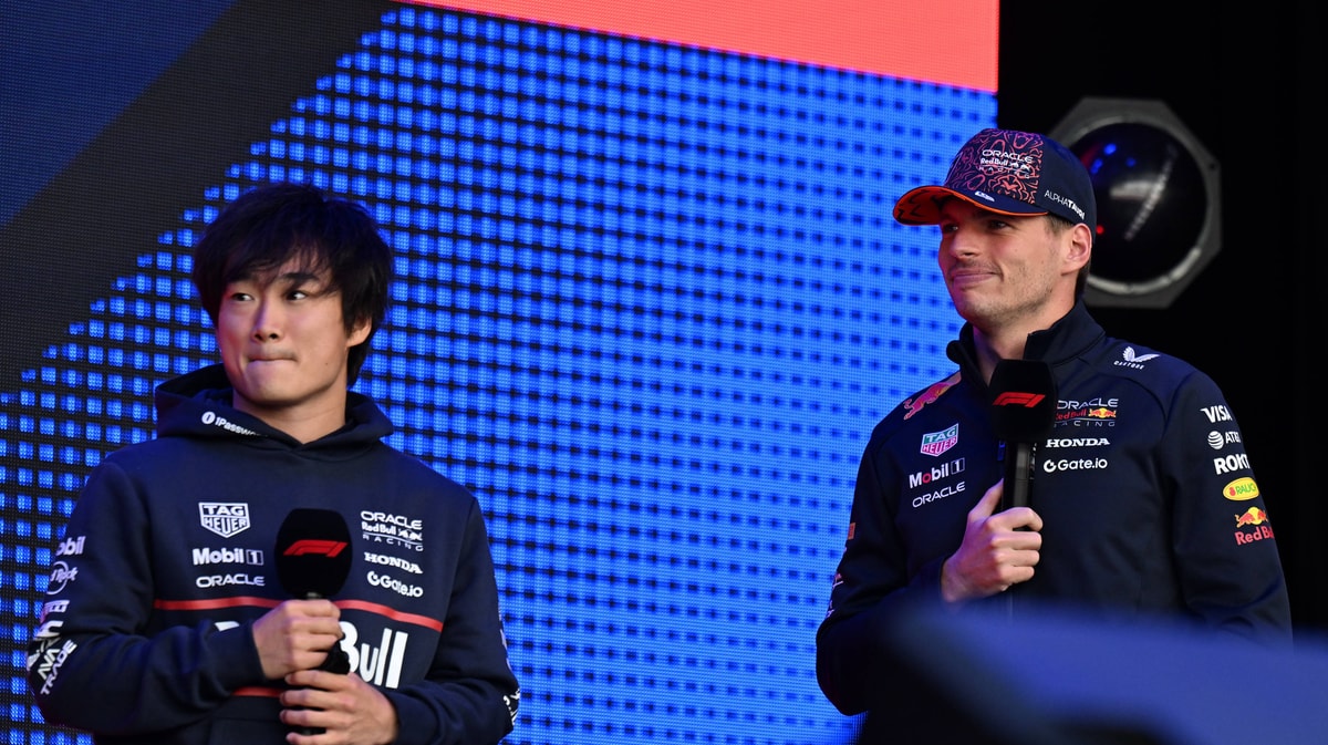 Yuki Tsunoda en Max Verstappen