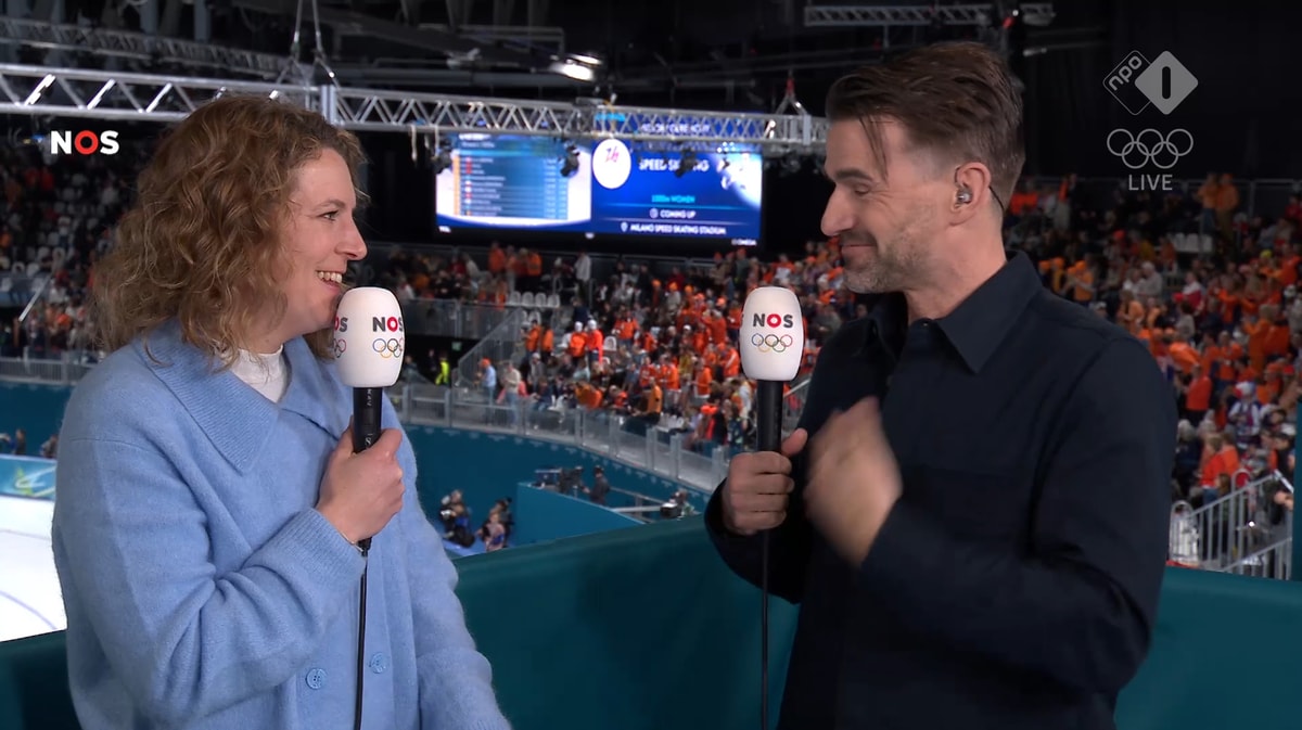 Ireen Wüst en Mark Tuitert bij de NOS