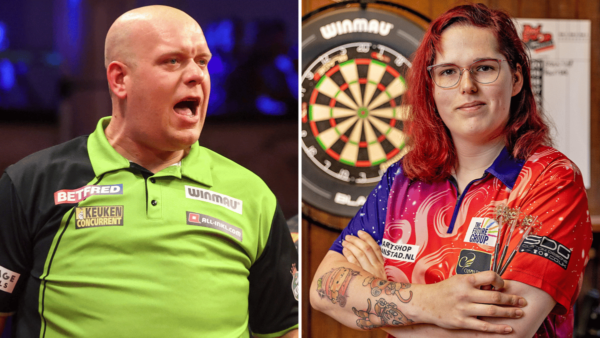 Michael van Gerwen en Noa-Lynn van Leuven 