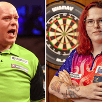 Michael van Gerwen en Noa-Lynn van Leuven 