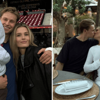 Mikky Kiemeney en Frenkie de Jong met zoontje Miles
