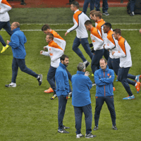 Ruud van Nistelrooij als assistent bij Oranje