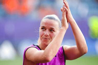 Jackie Groenen, middenveldster van de Oranje Leeuwinnen