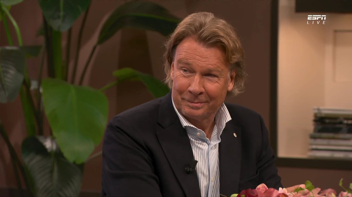 Hans Kraay junior in de studio van ESPN