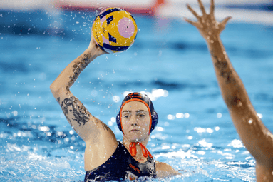 Brigitte Sleeking, waterpolo, Nederland - China, Olympische Spelen