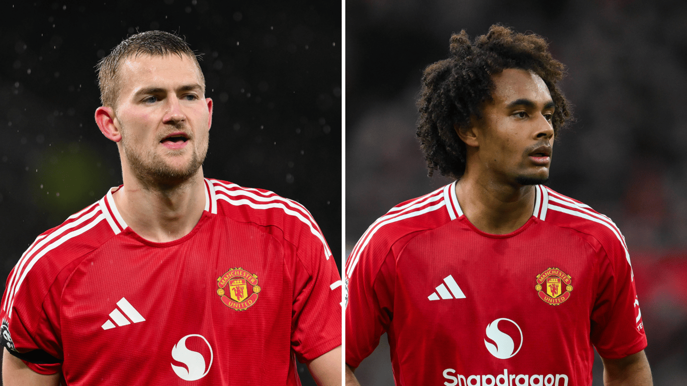 Matthijs de Ligt en Joshua Zirkzee bij Manchester United