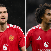 Matthijs de Ligt en Joshua Zirkzee bij Manchester United