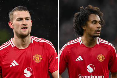 Matthijs de Ligt en Joshua Zirkzee bij Manchester United