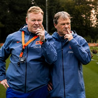 Ronald Koeman en Erwin Koeman bij het Nederlands elftal