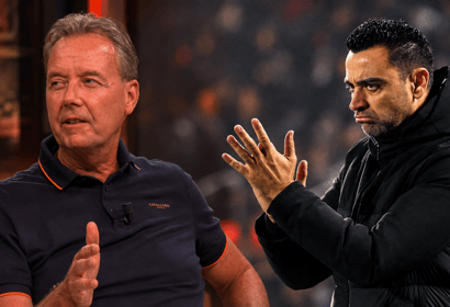 Valentijn Driessen en Xavi Hernández