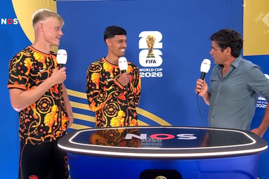Jan Paul van Hecke en Tijjani Reijnders bij de NOS