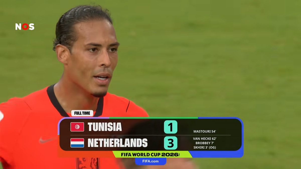Wedstrijdbeeld Tunesië - Nederland