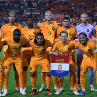 Het Nederlands elftal voorafgaand aan het duel met Griekenland