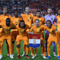 Het Nederlands elftal voorafgaand aan het duel met Griekenland