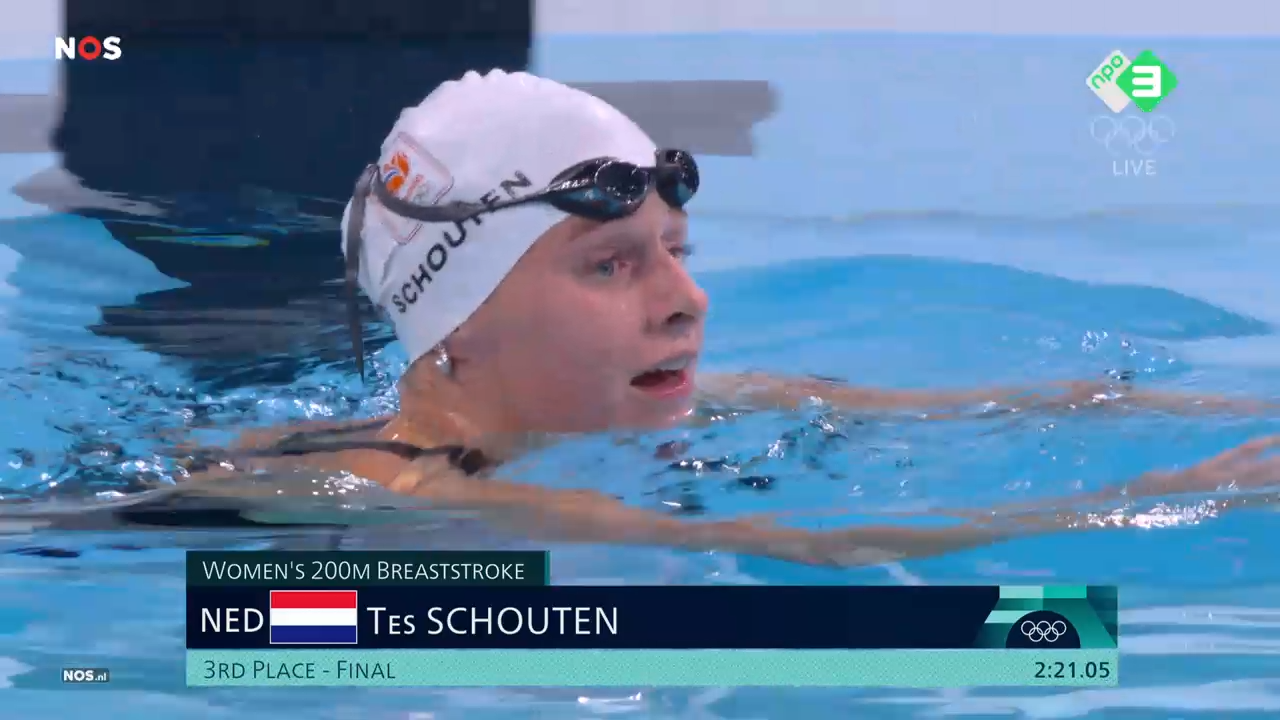 Tes Schouten wint een bronzen medaille op de Olympische Spelen in Parijs.