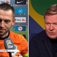 Stefan de Vrij en Ronald Koeman na de interland Bosnië en Herzegovina - Nederland (1-1)