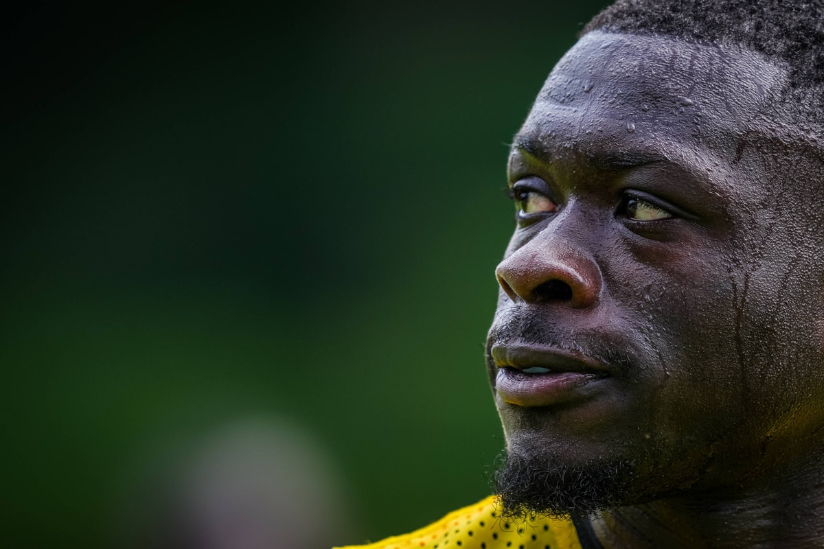 Brian Brobbey op de training van Oranje