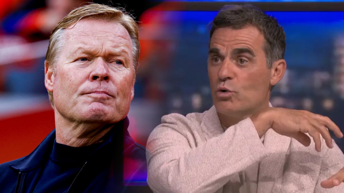 Bondscoach Ronald Koeman en ESPN-analist Kenneth Perez