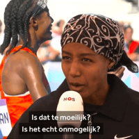 Sifan Hassan in gesprek met de NOS