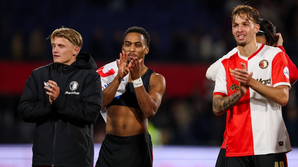 Sem Steijn, Quinten Timber en Luciano Valente bij Feyenoord