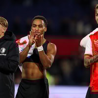 Sem Steijn, Quinten Timber en Luciano Valente bij Feyenoord