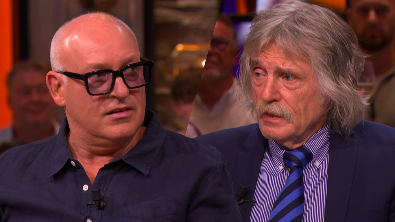 René van der Gijp en Johan Derksen tijdens een uitzending van Vandaag Inside 