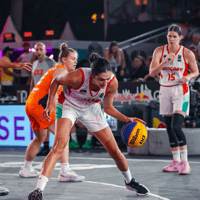 Nederland - Duitsland, 3x3-basketbal, Noor Driessen, Loyce Bettonvil, Janis Boonstra, Kiki Fleuren, Oranje, TeamNL, goud, EK