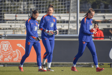 De doelvrouwen van de Oranje Leeuwinnen