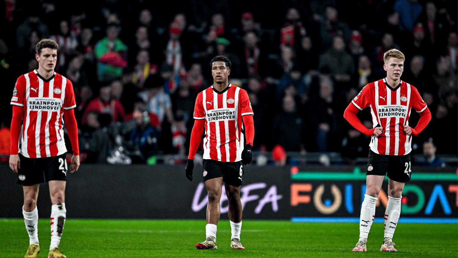 Guus Til, Ryan Flamingo en Jerdy Schouten balen bij PSV
