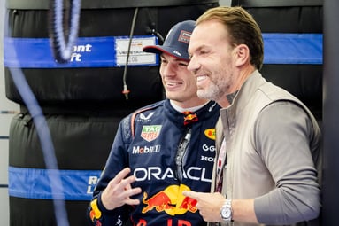 Robert Doornbos met Max Verstappen