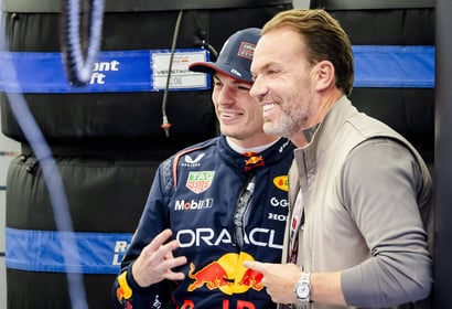 Robert Doornbos met Max Verstappen