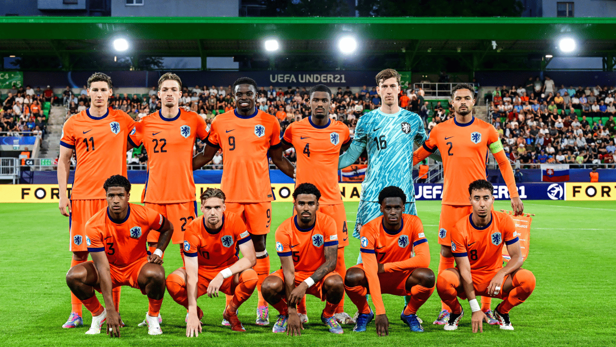 De opstelling van Jong Oranje tegen Jong Denemarken