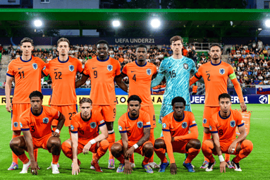 De opstelling van Jong Oranje tegen Jong Denemarken