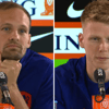 Daley Blind en Jerdy Schouten op een persconferentie van Oranje