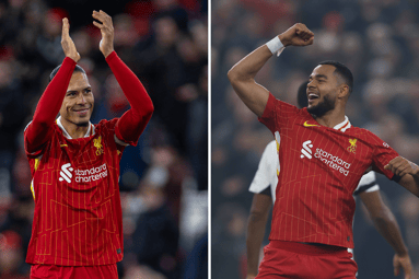 Virgil Van Dijk en Cody Gakpo bij Liverpool