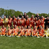 Oranje O15 viert een overwinning