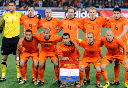 De opstelling van Oranje in de WK-finale van 2010