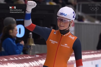Marijke Groenewoud wint de massastart