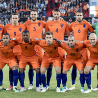 Het Nederlands elftal voorafgaand aan de interland tegen Luxemburg in 2017
