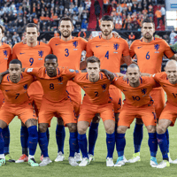 Het Nederlands elftal voorafgaand aan de interland tegen Luxemburg in 2017