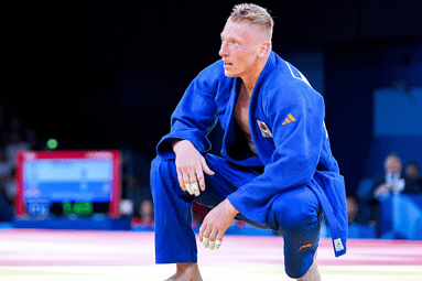 Judoka Frank de Wit tijdens de Olympische Spelen