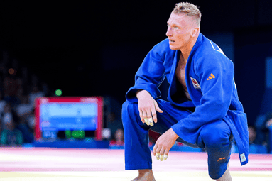 Judoka Frank de Wit tijdens de Olympische Spelen