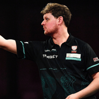 Kevin Doets in actie op het WK darts