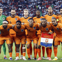 Het Nederlands elftal voorafgaand aan het EK-duel met Turkije