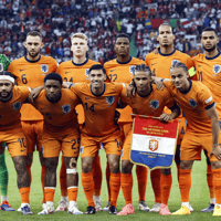 Het Nederlands elftal voorafgaand aan het EK-duel met Turkije
